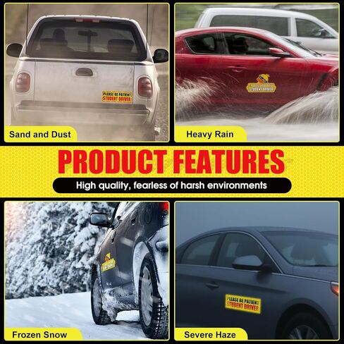SuperKaKa 3 Pack Set Cute Duck Car Magnets,New Driver Magnet for Car,Bumper Student Driver Reflective Sign for Most Cars in Kuwait