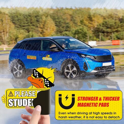 SuperKaKa 3 Pack Set Cute Duck Car Magnets,New Driver Magnet for Car,Bumper Student Driver Reflective Sign for Most Cars in Kuwait