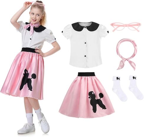 زي yolsun الوردي للفتيات في الخمسينيات مع وشاح وردي in Kuwait