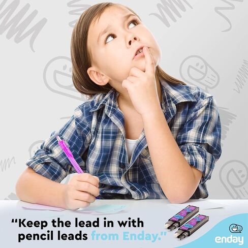 Enday Mechanical 0.7 Lead Pencil and Eraser Refills, Black HB #2 Lead 0.5 Refill, White Eraser Refills for Pencil Tops, Pack of 3 (30 Pieces of Lead and 6 Erasers per Tube) in Kuwait