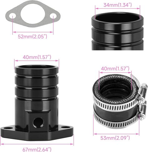 Mini Bike Intake Manifold Inlet Pipe Adapter Kit for Predator 420 301cc 459cc 11Hp 13Hp GX390 GX340 GX270 Engine Mini Bike Go Kart Water Pump Powersports Performance Parts for VM34 Carburetor in Saudi Arabia