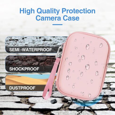 حقيبة كاميرا رقمية EMART، حقيبة كاميرا صغيرة (تناسب حجم الكاميرا <6 بوصة × 4 بوصة × 1 بوصة) لكاميرا Canon PowerShot ELPH 180/Sony DSCW800 830/CAMKORY/Kodak Pixpro، حقيبة حمل الكاميرا مع فقاعة EVA المضادة للصدمات (وردي) in Saudi Arabia