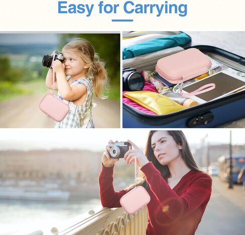 حقيبة كاميرا رقمية EMART، حقيبة كاميرا صغيرة (تناسب حجم الكاميرا <6 بوصة × 4 بوصة × 1 بوصة) لكاميرا Canon PowerShot ELPH 180/Sony DSCW800 830/CAMKORY/Kodak Pixpro، حقيبة حمل الكاميرا مع فقاعة EVA المضادة للصدمات (وردي) in Saudi Arabia