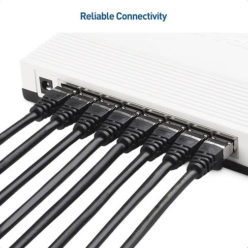 كابل ماترز 10 جيجابت في الثانية 10 حزم كابل إيثرنت قصير محمي Cat6A بطول 7 أقدام (SSTP، كابل إيثرنت محمي SFTP، كابل Cat6 محمي، كابل شبكة محمي Cat 6) باللون الأسود in Saudi Arabia