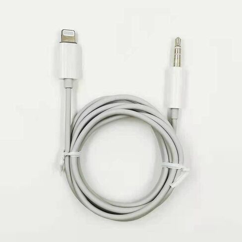 كابل Aux للسيارة، كابل صوت للهاتف إلى 3.5 مم ذكر (3FT/1M) سلك صوت للهاتف متوافق مع iPhone Xs/X/8/8Plus/7/7Plus/iPad/iPod إلى محول ستيريو السيارة/مكبر الصوت/سماعات الرأس - أبيض in Saudi Arabia