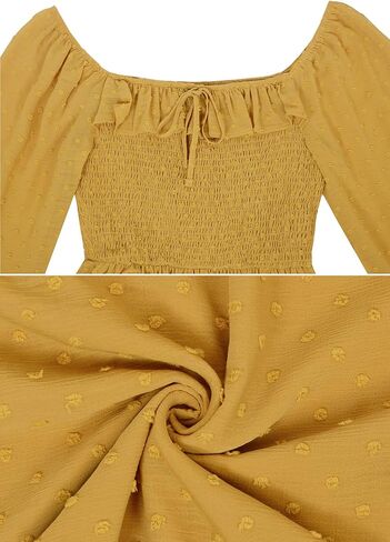 Anna-Kaci Long Sleeve Spring Maternity Dress for Photoshoot Babyshower Square Neck Boho Maxi Dress, Sky Blue, Small in Kuwait