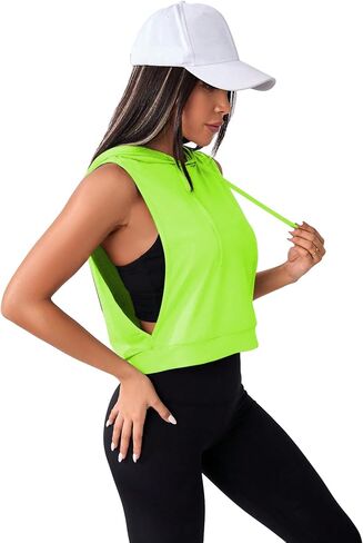SweatyRocks Women's Sleeveless Workout Top Gym Activewear Crop Tank Top Open Side Shirt for Athletic Exercise Running Apricot Medium in Saudi Arabia