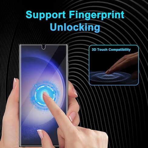 3 عبوات من واقي شاشة TPU لهاتف Samsung Galaxy S23 Ultra، [ليس زجاجيًا] [يدعم فتح بصمة الإصبع] 6.8 بوصة 2023 حافظة صديقة للبيئة عالية الدقة وحساسة للمس in Kuwait