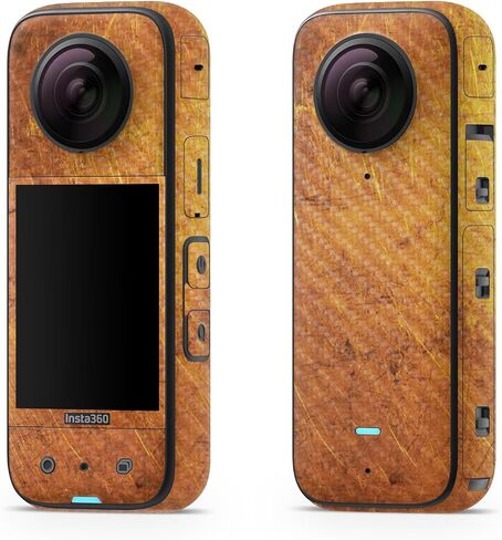 غلاف من ألياف الكربون متوافق مع Insta360 X3 (2022) - ذهبي مزخرف - غطاء لاصق واقي من الفينيل الفاخر 3M - سهل التطبيق | صُنع في الولايات المتحدة الأمريكية بواسطة MightySkins in Saudi Arabia