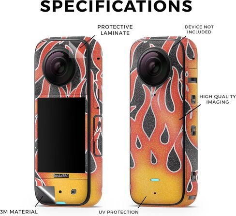 غلاف من ألياف الكربون متوافق مع Insta360 X3 (2022) - ذهبي مزخرف - غطاء لاصق واقي من الفينيل الفاخر 3M - سهل التطبيق | صُنع في الولايات المتحدة الأمريكية بواسطة MightySkins in Saudi Arabia