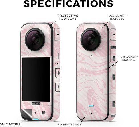 غلاف من ألياف الكربون متوافق مع Insta360 X3 (2022) - ذهبي مزخرف - غطاء لاصق واقي من الفينيل الفاخر 3M - سهل التطبيق | صُنع في الولايات المتحدة الأمريكية بواسطة MightySkins in Saudi Arabia