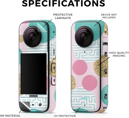 غلاف من ألياف الكربون متوافق مع Insta360 X3 (2022) - ذهبي مزخرف - غطاء لاصق واقي من الفينيل الفاخر 3M - سهل التطبيق | صُنع في الولايات المتحدة الأمريكية بواسطة MightySkins in Saudi Arabia