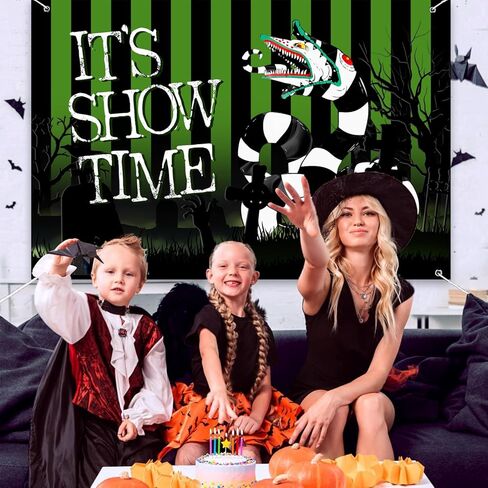 بيتلجو ديكورات حفلات الهالوين لافتة خلفية مقاس 5 × 3 قدم إنها وقت العرض الرعب للهالوين ديكورات حفلات أعياد الميلاد لافتة زخارف حفلات بطابع رعب خلفية كشك الصور in Kuwait