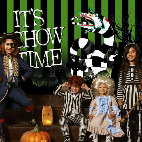 بيتلجو ديكورات حفلات الهالوين لافتة خلفية مقاس 5 × 3 قدم إنها وقت العرض الرعب للهالوين ديكورات حفلات أعياد الميلاد لافتة زخارف حفلات بطابع رعب خلفية كشك الصور in Kuwait