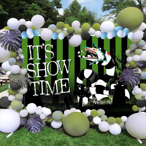 بيتلجو ديكورات حفلات الهالوين لافتة خلفية مقاس 5 × 3 قدم إنها وقت العرض الرعب للهالوين ديكورات حفلات أعياد الميلاد لافتة زخارف حفلات بطابع رعب خلفية كشك الصور in Kuwait