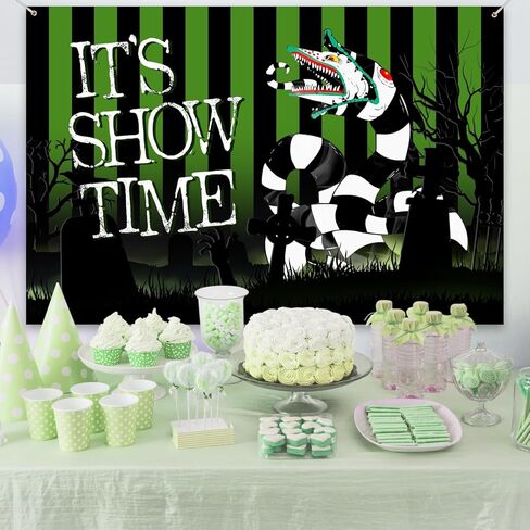 بيتلجو ديكورات حفلات الهالوين لافتة خلفية مقاس 5 × 3 قدم إنها وقت العرض الرعب للهالوين ديكورات حفلات أعياد الميلاد لافتة زخارف حفلات بطابع رعب خلفية كشك الصور in Kuwait