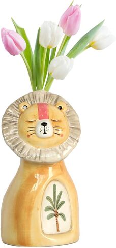 زجاجات ناشرة القصب الخزفية الفارغة: عبوات زجاجات ناشرة الزيوت العطرية القابلة لإعادة الملء، إكسسوارات العطور، مجموعات ناشرة القصب البديلة، نمط أسد رائع، مزهرية زهرية، ديكور الحضانة in Kuwait