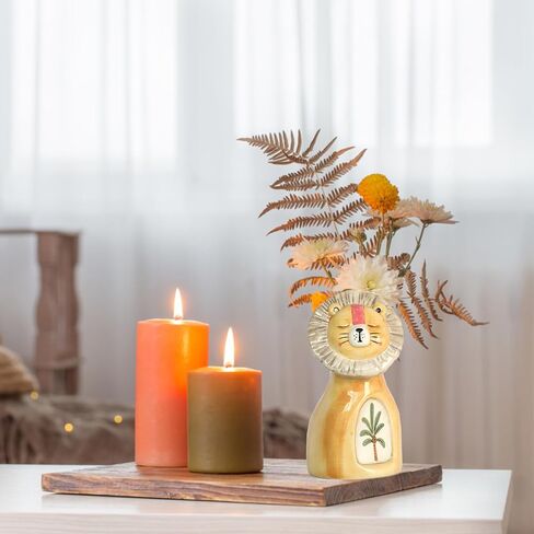 زجاجات ناشرة القصب الخزفية الفارغة: عبوات زجاجات ناشرة الزيوت العطرية القابلة لإعادة الملء، إكسسوارات العطور، مجموعات ناشرة القصب البديلة، نمط أسد رائع، مزهرية زهرية، ديكور الحضانة in Kuwait