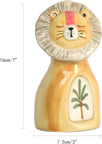 زجاجات ناشرة القصب الخزفية الفارغة: عبوات زجاجات ناشرة الزيوت العطرية القابلة لإعادة الملء، إكسسوارات العطور، مجموعات ناشرة القصب البديلة، نمط أسد رائع، مزهرية زهرية، ديكور الحضانة in Kuwait