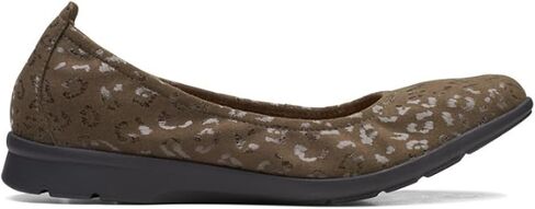 Clarks Women's Jenette Ease Ballet Flat, Olive Interest, 9 in Saudi Arabia