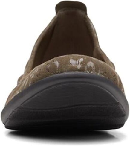 Clarks Women's Jenette Ease Ballet Flat, Olive Interest, 9 in Saudi Arabia