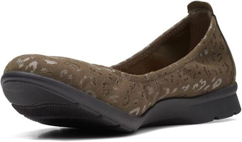 Clarks Women's Jenette Ease Ballet Flat, Olive Interest, 9 in Saudi Arabia