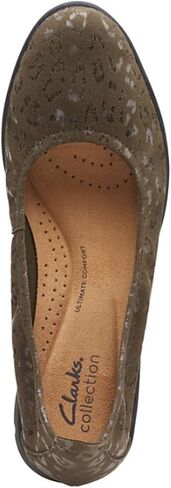 Clarks Women's Jenette Ease Ballet Flat, Olive Interest, 9 in Saudi Arabia