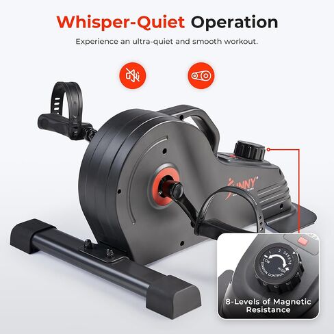 Sunny Health & Fitness Under Desk Motorized Exercise Foot Peddler, Portable Mini Cycle Bike For Stationary Home Workouts - SF-B0960 Black in Kuwait