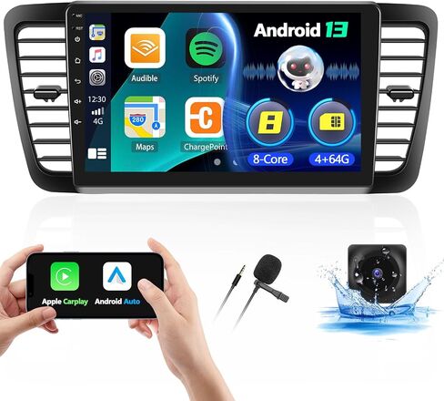 SIXTOP [8-Core 4+64G] Android Car Stereo for Subaru Legacy Outback 2003-2009 with Apple Carplay Android Auto 59 Theme 9 inch Touchscreen Bluetooth 5.0 FM/RDS Network Radio DSP 32EQ AI Voice GPS in Saudi Arabia