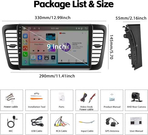SIXTOP [8-Core 4+64G] Android Car Stereo for Subaru Legacy Outback 2003-2009 with Apple Carplay Android Auto 59 Theme 9 inch Touchscreen Bluetooth 5.0 FM/RDS Network Radio DSP 32EQ AI Voice GPS in Saudi Arabia