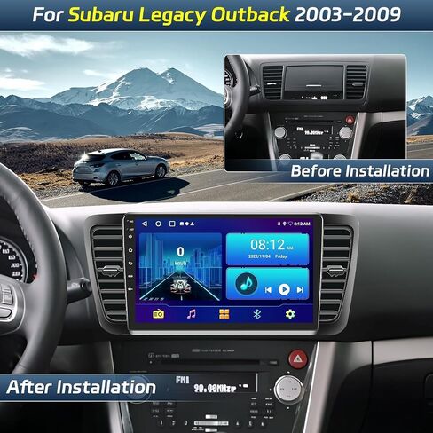 SIXTOP [8-Core 4+64G] Android Car Stereo for Subaru Legacy Outback 2003-2009 with Apple Carplay Android Auto 59 Theme 9 inch Touchscreen Bluetooth 5.0 FM/RDS Network Radio DSP 32EQ AI Voice GPS in Saudi Arabia