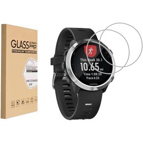 (2 Pack) Screen Protector for Garmin Forerunner 645/ Garmin Forerunner 645 Music Tempered Glass，9H Hardness Anti Scratch，Bubble Free，Case Friendly Easy Installation