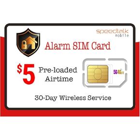SpeedTalk Alarm SIM Card for GSM Business Office Home Burglar Anti-theft Security System & Monitoring | 3 in 1 Simcard - Standard Micro Nano | No Contract 30 Days Wireless Service ($5 Alarm SIM Kit)