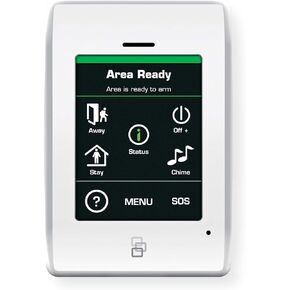 Interlogix NX-1820E NetworX Touch Screen Keypad, 3.5" Color Touch Screen, Icon-based Graphic Interface, Built-in Message Board, NetworX System Compatibility, 192-zone Capability, Modern Design