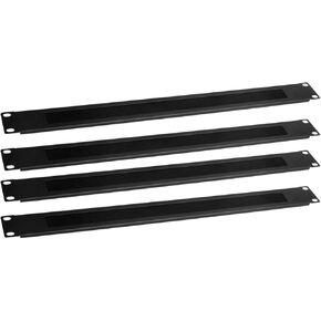 1U Rack-Mounted Cable Management Panel with 19-inch Rack or Cabinet Cable Inlet Brush Black4pack