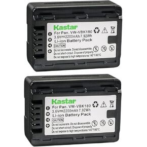 Kastar 2 Battery Replacement for Panasonic VW-VBK180 VW-VBK360 VW-VBL090 and HDC-HS40 HDC-HS40K HDC-HS60 HDC-HS60K HDC-HS80 HDC-HS80K HDC-SD40 HDC-SD40K HDC-SD60 HDC-SD60K HDC-SD60S HDC-SD80 HDC-SD80K