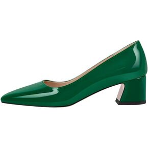 dollkiss Women's Block Heel Pumps Pointed Toe Slip on Heels