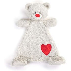 DEMDACO Birthstone Color Ruby and Grey 13 x 11 Inch Childrens Stuffed Animal Blankie Bear July