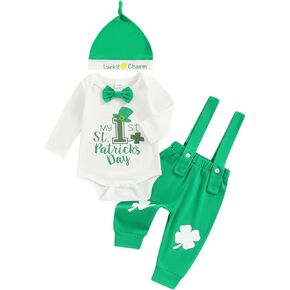 Newborn Baby Boy Clothes Long Sleeve Romper and Pants Hat Infant Boy Coming Home Outfit 3Pcs