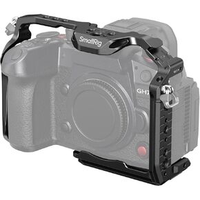 SmallRig Quick Release Cage for Panasonic LUMIX GH7 / GH6, Camera Cage with Patented HawkLock Style Cold Shoe/NATO Rail/Quick Release Plate for Arca, Full Access & Anti-Scratch Design - 4824