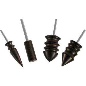 4pcs Leather Burnisher Bits for Rotary Tool, 4 Styles Leather Burnishing Tool Tips Polished Head Ebony Burnishing Machine Accessories for Leather Craft Edges (Style 1)