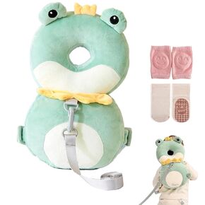 Baby Head Protector Backpack, Head Protector Pad Safety Cushion for Crawling and Walking with Baby Knee Pads (Ordinary Style-Bear), Larger