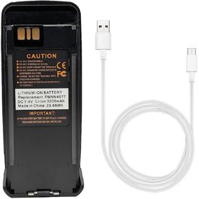 PMNN4077C PMNN4077 PMNN4066A PMNN4069A High Capacity 3200mAh Battery W/Type-C USB Cable for XPR6100 XPR6350 XPR6380 XPR6550 XPR6300 XPR6500 XPR6580 DP3400