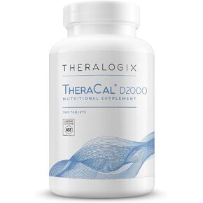 Theralogix TheraCal D4000 - Bone Health Support Supplement with Calcium, Magnesium, Vitamin D3, Vitamin K2 & Boron* - 90-Day Supply - NSF Certified - 360 Tablets