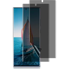 for Samsung Galaxy S23 Ultra Privacy Screen Protector w/Guide, Anti-Spy Flexible TPU Film for S23 Ultra [2 Packs], Support Fingerprint Unlock, Positioning Tool, Full Coverage, Case Friendly, Self-healing