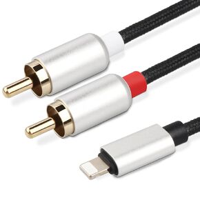 Lightnning to RCA Cable Premium 3.9Ft RCA Audio Cable Audio Aux Adapter Stereo Y Splitter Cable for Power Amplifier Car Home Theater Speaker and More