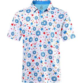 DEOLAX Mens Polo Shirts Fashion Print Mens Golf Shirt Dry Fit Mens Golf Polo Short Sleeve Quick Dry Funny Golf Shirt for Men in Kuwait