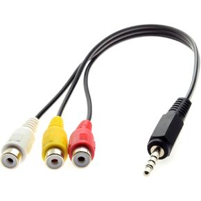تشينيانغ 3.5 ملم 1/8 بوصة ذكر ستيريو سيارة AUX إلى 3 RCA AV أنثى سلك الصوت والفيديو كابل مركب 20 سم
