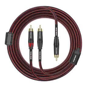 كابل RCA Y - 1 مقبس ذكر RCA إلى 2 كابل محول صوت RCA ذكر - سلك فصل RCA مزدوج إلى RCA Y - كابل مضخم صوت ثنائي الاتجاه من 2RCA إلى RCA - كابل مكبر صوت RCA - 3M/10FT