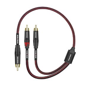 RCA Y Cable - 1 RCA Male Plug to 2 RCA Male Plugs Audio Adapter Cable - Dual RCA to RCA Y-Splitter Breakout Cord - 2RCA to RCA Bi-Directional Subwoofer Cable - RCA Speaker Cable - 3M/10FT